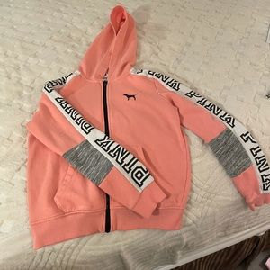 VS Pink zip up sweater